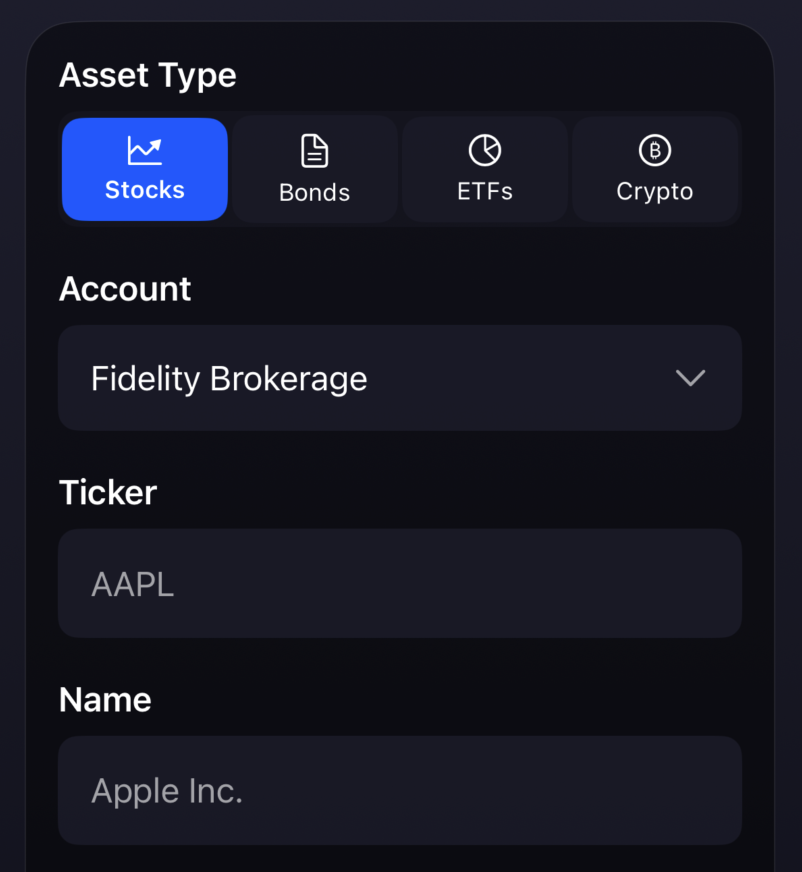 Add New Assets